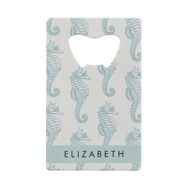 Tropical Seahorses, Seahorse Pattern, Your Name (Front)