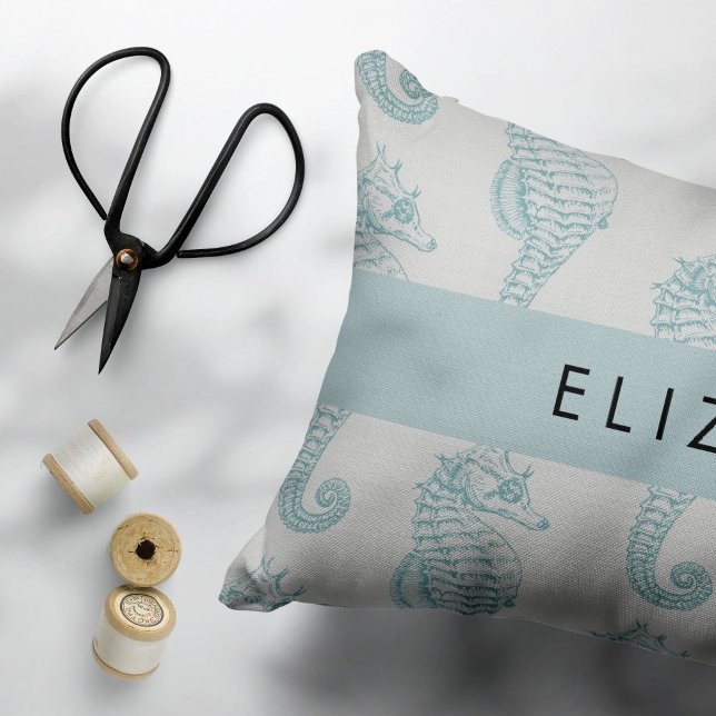 Tropical Seahorses, Seahorse Pattern, Your Name Pillowcase (Creator Uploaded)
