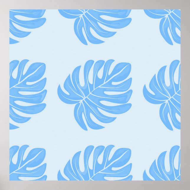 Tropical seamless ethnic pattern with exotic leave poster (Front)