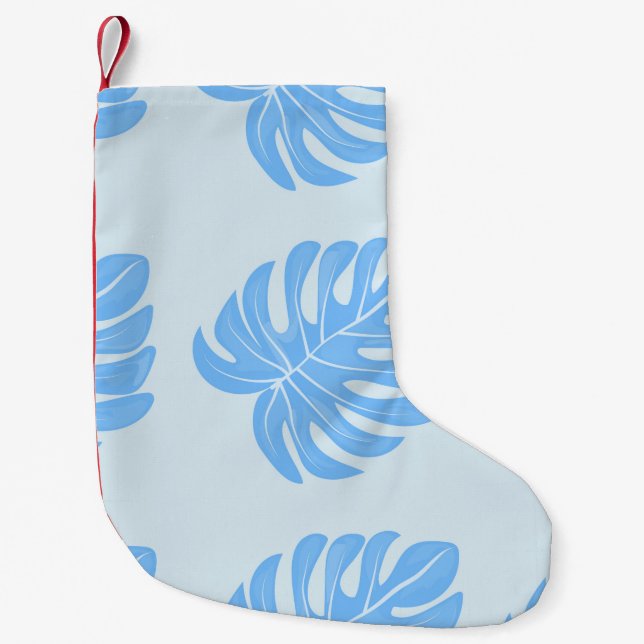 Tropical seamless ethnic pattern with exotic leave small christmas stocking (Front)