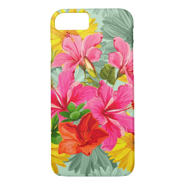Tropical Seamless Hibiscus Case-Mate iPhone Case (Back)