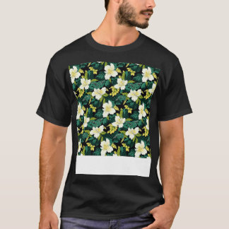 Tropical Seamless Pattern Hawaiian Hibiscus Monste T-Shirt