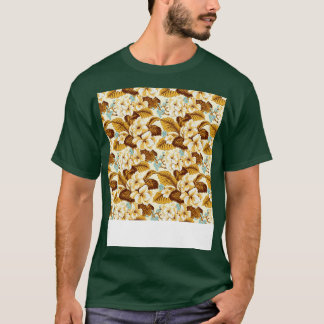 Tropical Seamless Pattern Hawaiian Hibiscus Monste T-Shirt