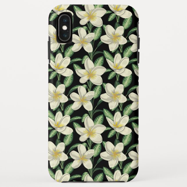 Tropical seamless pattern white flowers green leaf Case-Mate iPhone case (Back)