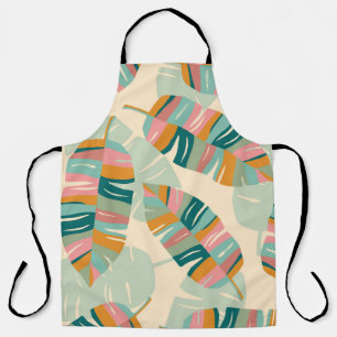 Tropical seamless pattern with abstract leaves. Mo Apron