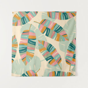 Tropical seamless pattern with abstract leaves. Mo Tapestry