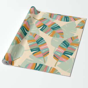 Tropical seamless pattern with abstract leaves. Mo Wrapping Paper