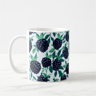 Tropical seamless pattern with blackberry coffee mug