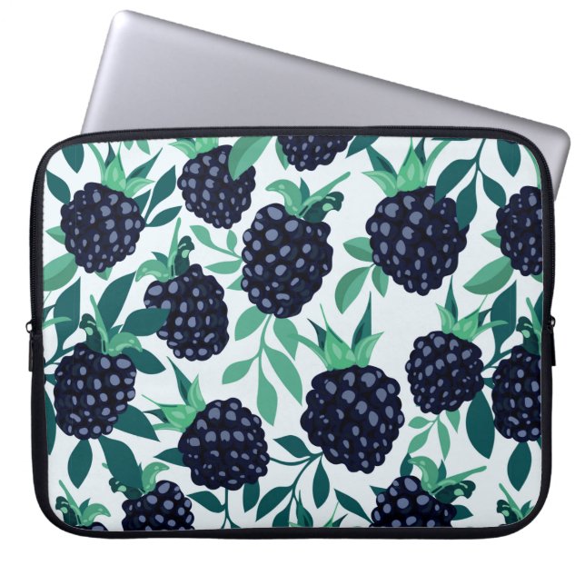 Tropical seamless pattern with blackberry laptop sleeve (Front)