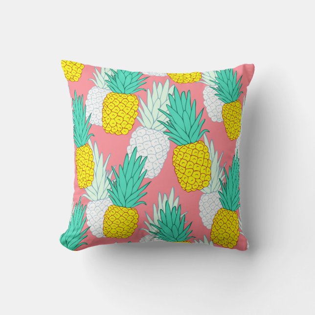 Tropical seamless pattern with exotic pineapples.  cushion (Front)