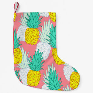 Tropical seamless pattern with exotic pineapples. small christmas stocking