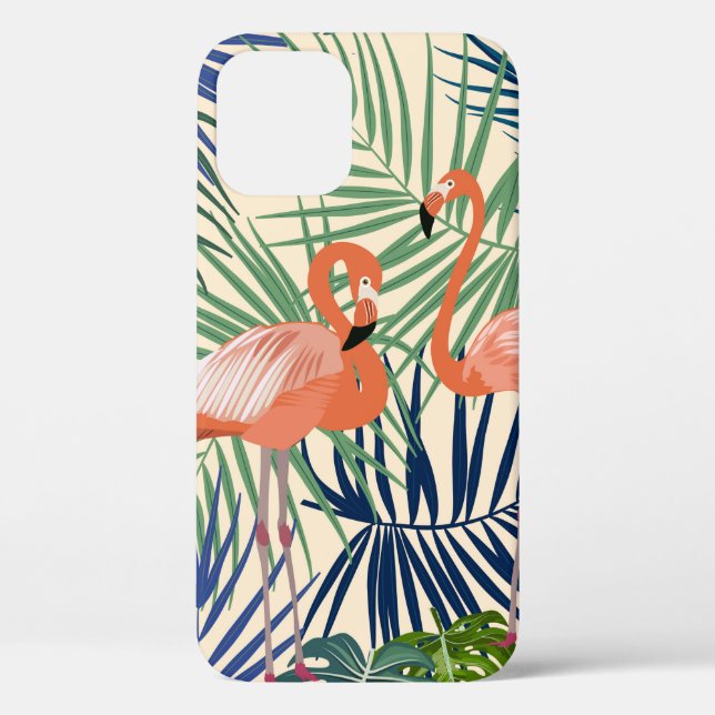 Tropical seamless pattern with flamingo. Botany de Case-Mate iPhone Case (Back)