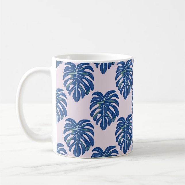 Tropical seamless pattern with leaves. Beautiful t Coffee Mug (Left)