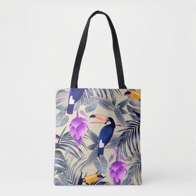 Tropical seamless pattern with toucans, monster, p tote bag (Front)