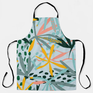 Tropical seamless texture with palm leaves, raster apron