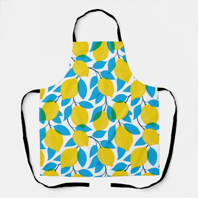 Tropical Seamless With Yellow Lemons Apron (Front)