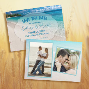 Tropical Seas Two Photo Save the Date Cards