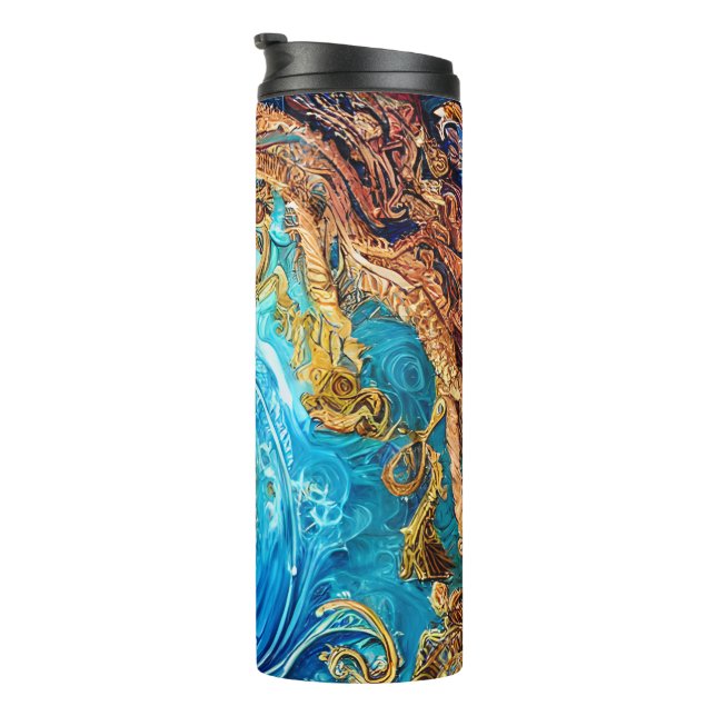 Tropical Seascape Beach Ocean Waves Thermal Tumbler (Rotated Right)