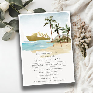 Tropical Seascape Cruise Couples Shower Invite