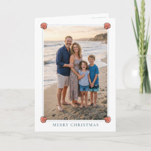 Tropical Seashell Ornament Christmas Photo Holiday Card