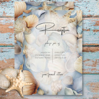 Tropical Seashells Scene Modern Wedding Reception
