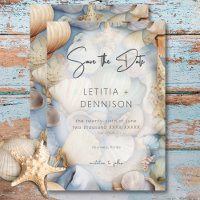 Tropical Seashells Scene Modern Wedding