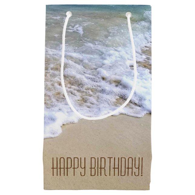 tropical seashore with frothy surf small gift bag (Front)