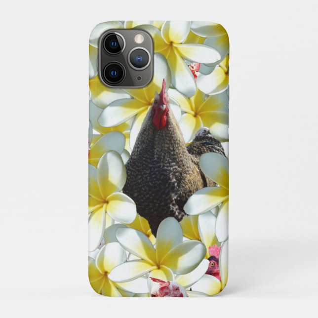 Tropical Serenity: Chicken and Frangipanis Harmony Case-Mate iPhone Case (Back)
