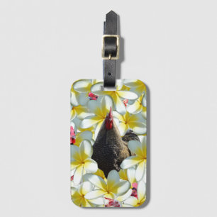 Tropical Serenity: Chicken and Frangipanis Harmony Luggage Tag