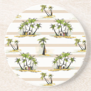 Tropical Shack And Palms Coaster