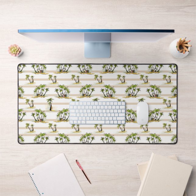 Tropical Shack And Palms Desk Mat (Office 1)