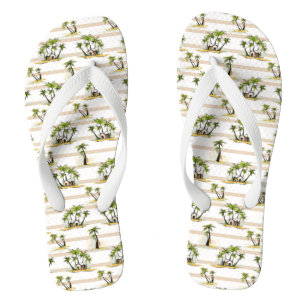 Tropical Shack And Palms Thongs