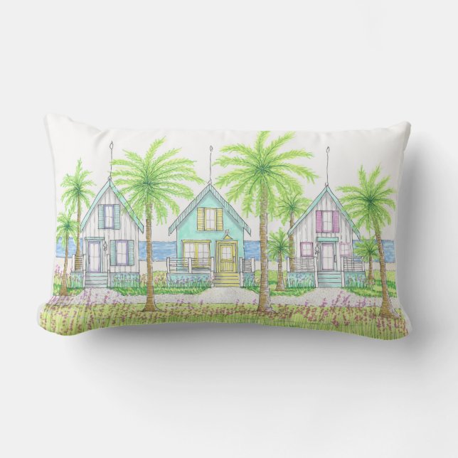 Tropical Shack Lumbar Pillow (Front)