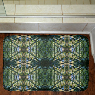 Tropical Shades Abstract Green Bath Mat