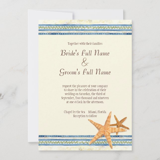 Tropical Shell Paradise  - Wedding Invitation (Front)