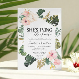 Tropical She's tying the knot Bridal Shower Invitation