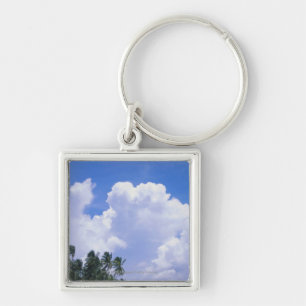 Tropical shoreline key ring