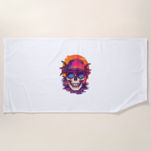 Tropical Skull Vibe Beach Towel
