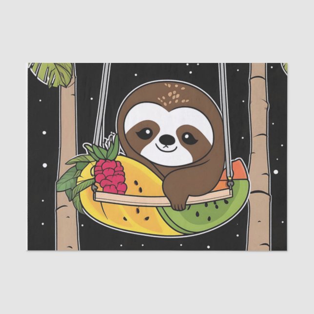 Tropical Sloth Happy Tissue Paper (Front)