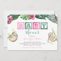 Tropical Sloth Lush Foliage Baby Shower Party