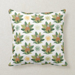 Tropical Sloth Pattern Cushion