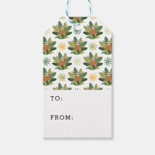 Tropical Sloth Pattern Gift Tags