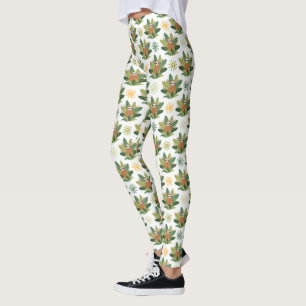 Tropical Sloth Pattern Leggings