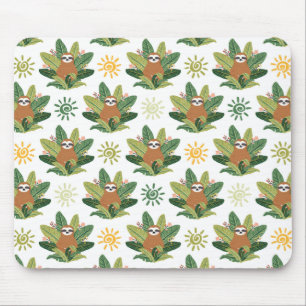 Tropical Sloth Pattern Mouse Pad