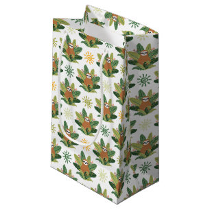 Tropical Sloth Pattern Small Gift Bag