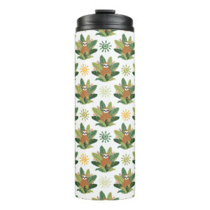 Tropical Sloth Pattern Thermal Tumbler