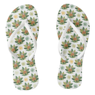 Tropical Sloth Pattern Thongs