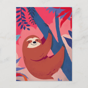 Tropical Sloth Postcard