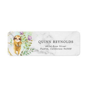 Tropical Sloth Return Address Label