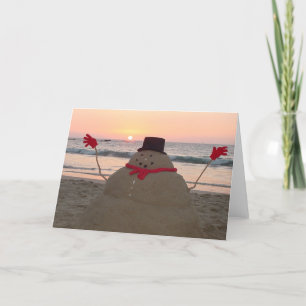 Tropical Snowman Card